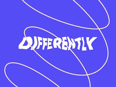Differently logo concept blue brand branding concept design different differently distorted graphic design illustration logo spiral vector wavy