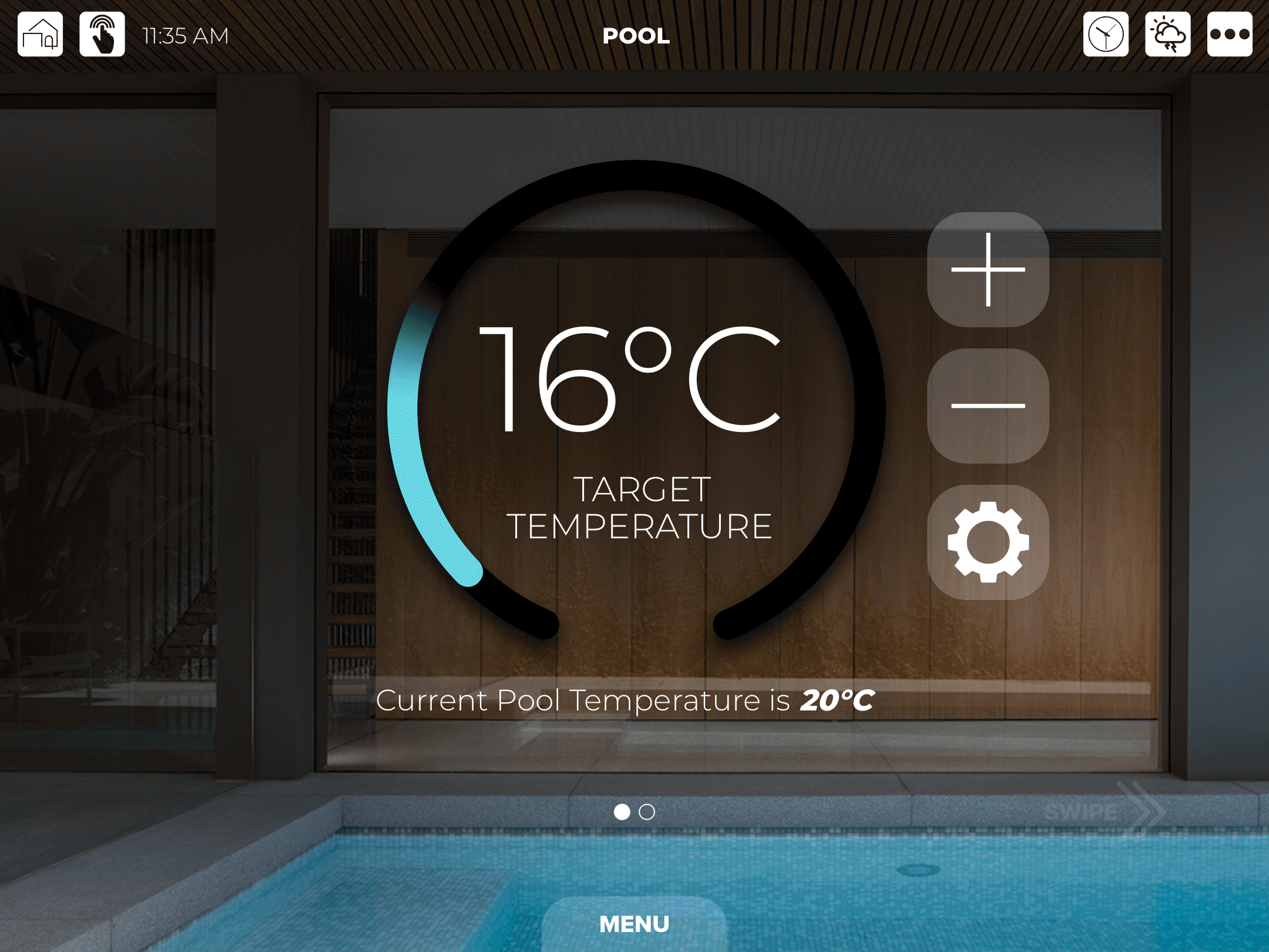 Smart Home Pool Control UIX app app design automation design gui icons pool control smart home ui uix