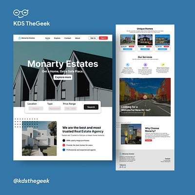 Monarty Real Estate Agency Web App UI Design design product design ui ux