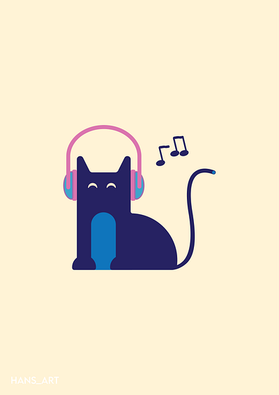 Cat Love Music design graphic design illustration vector