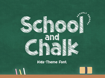 School and Chalk - Kids Font chalk font cute font design display font fonts handwriting kids font lettering playful font school font scribble font teacher font typeface typography