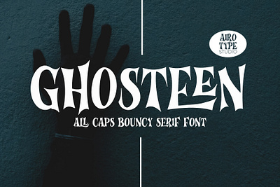 Ghosteen - All Caps Display Font cute font design display font fonts halloween font handwriting horror font illustration lettering ligature scary font serif font spooky font typeface typography