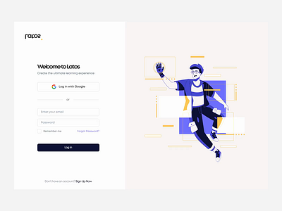Latos - E-learning Log In Page Animation Version 2d animation branding clean dashboard illustration interaction logo motion motion graphics ui