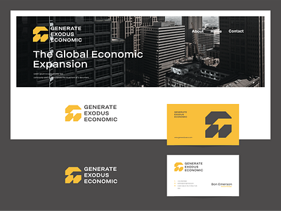 Generate Exodus Economic branding character design financial gee graphic design icon illustration investment logo logomark minimalist monogram symbol vector
