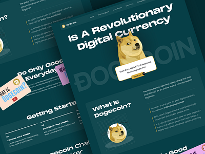 Dogecoin - Dogecoin Website Redesign crypto website design defi website design design digital currency dogecoin website homepage landing pade design landing page nft website design redesign ui web web design website