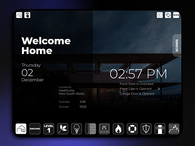 Smart Home Dashboard UIX app design automation design gui icons ipad ipad app smart home ui uix
