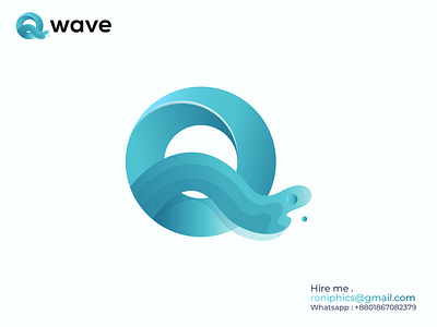 Q Wave logo design beach logo branding creativedesign gradient graphic design icon letter q logo logoinspiration m n o p q r s t u v w x y z nature ocean q q wave qicon sea typography unique logo vector water