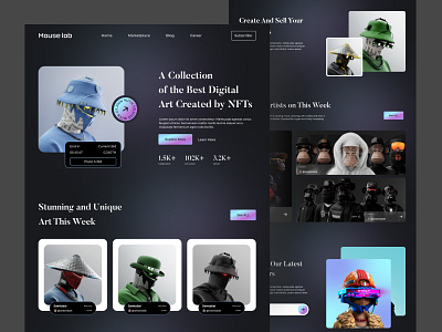 Website for NFT Marketplace landing page nft nft marketplace nft ui nft web nft website design web design web3