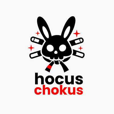 Logo Design for Hocus Chokus bjj branding bunny head design graphic design logo logo design branding magic magic wands rabbit vector