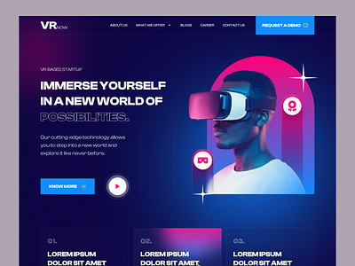 VR Website Concept agency concept dailyui design landing page minimal statup ui ux vr website