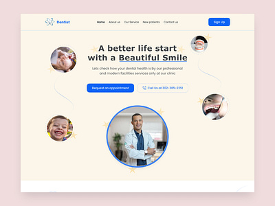 Dental Care website Landing page Design. clinical website design cool design dental care design dental clinical website dental landing page dental website figma design hospital design landing page design medical landign page design minimal design teeth care website teeth design teeth landing page ui ui design website design