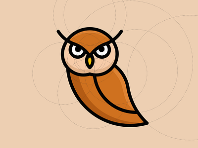 Owl Night Logo bird branding cartoon circle clean cute design golden ratio graphic design grid illustration logo mascot minimal modern owl simple vector