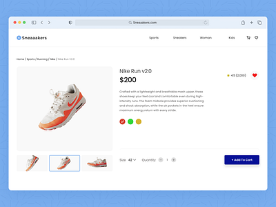 Sneaaakers - Ecommerce details exploration details ecommerce shoes ui ux website