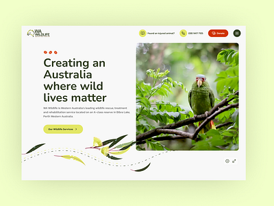 WA Wildlife Website animation design graphic design green illustration ui ux website websitedesign