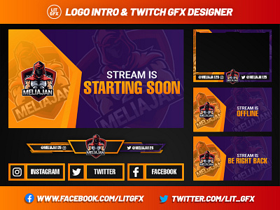 Orange stream overlay for twitch and youtube by Logo intro & twitch GFX ...