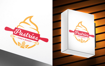 Restaurant Food Pastry Cake and Bakery Logo Design goods pastries restaurant