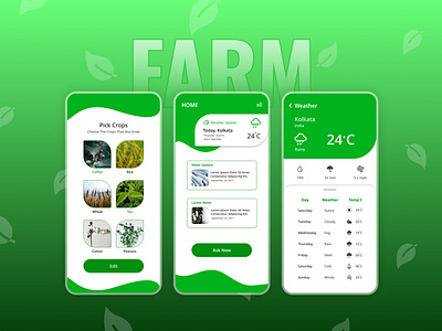 Farm Helper App Design app appdesign farm farmapp helper uiux uiuxdesign weather