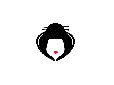 Geisha Wines app brand branding clever geisha illustration logo logodesign logodesigner negative silhouette wine woman