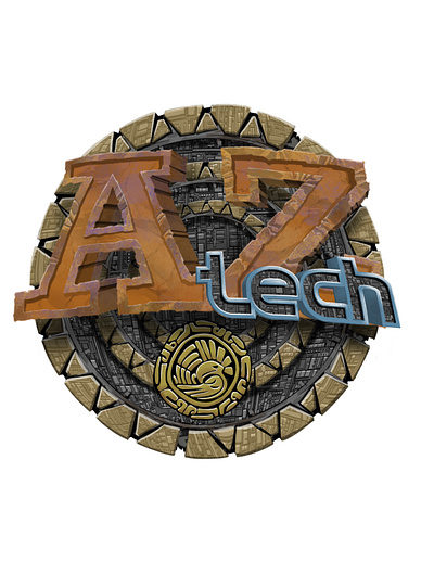 AZtech Games branding concept art design illustration logo