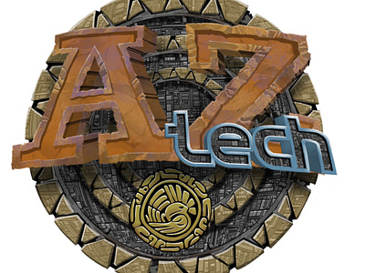 AZtech Games branding concept art design illustration logo