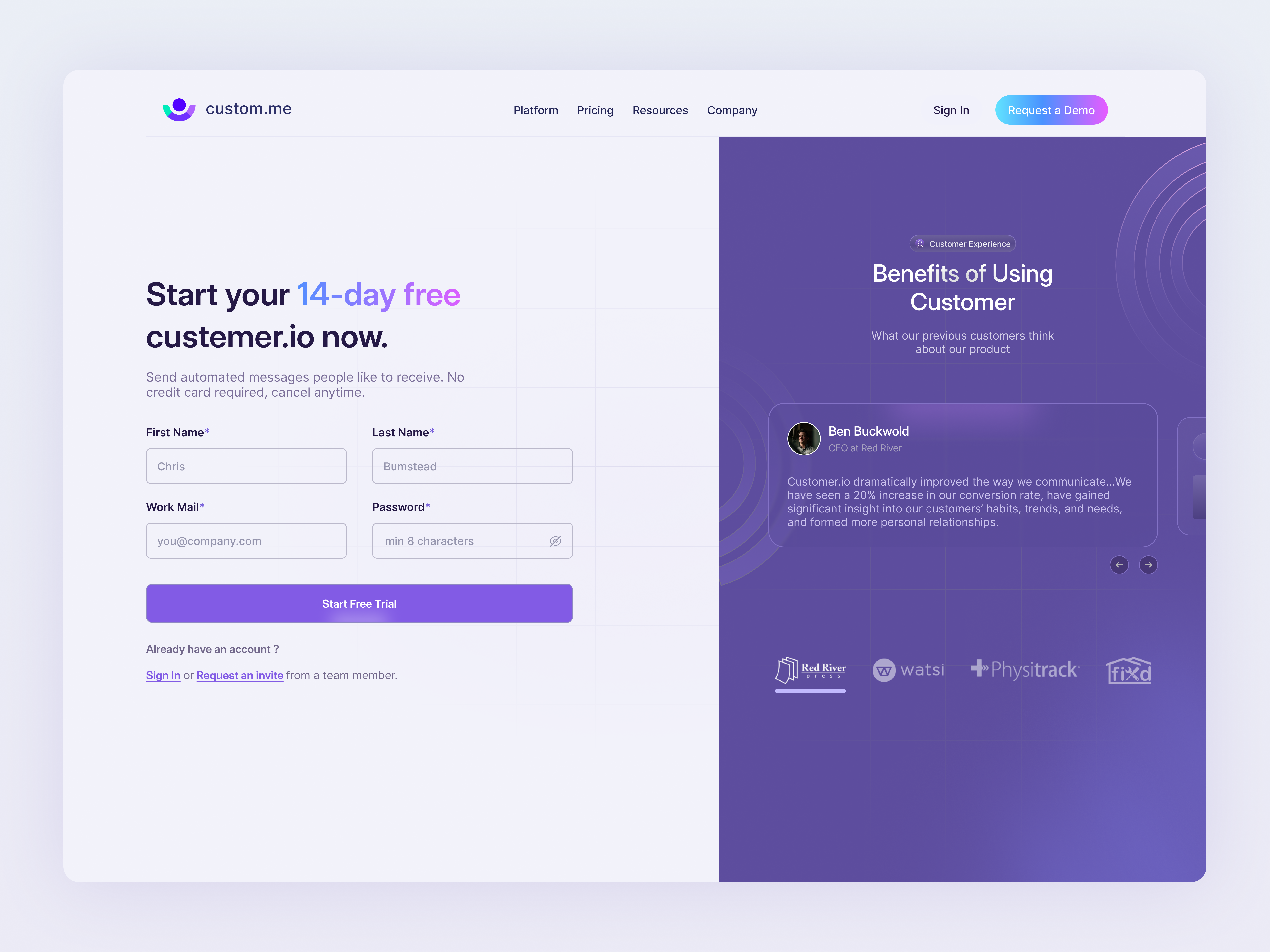 Customer - Login Page design light login logo product design signup ui user interface ux web design