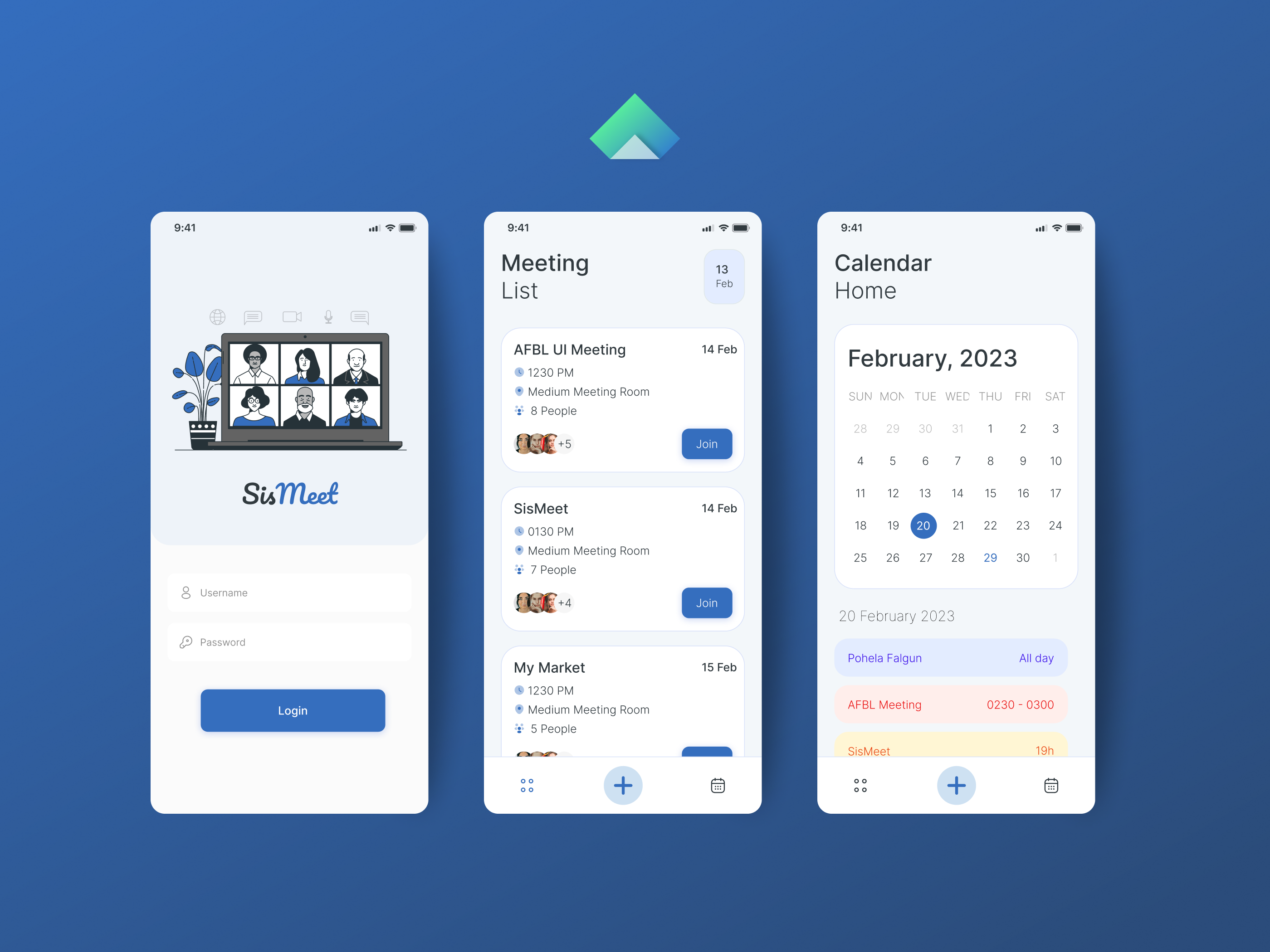 Meeting App UI by Aideas® - UX/UI Design on Dribbble