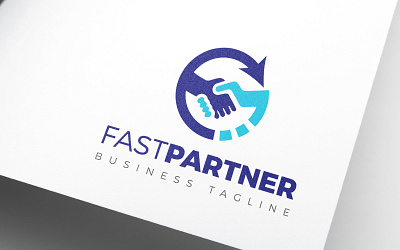 FAST PARTNER BUSINESS DEAL LOGO DESIGN business deal deal partner