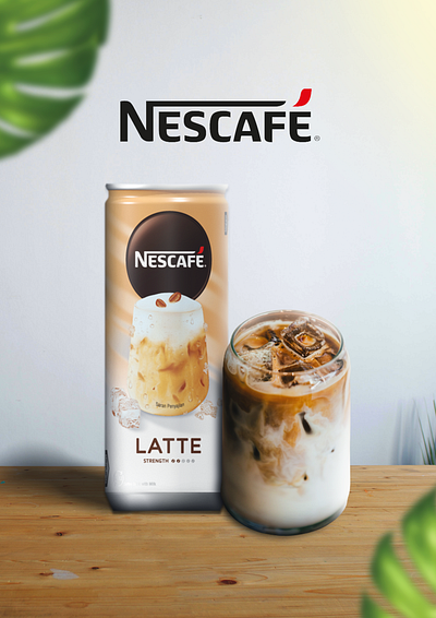 nescafe ice latte poster ads adobe photoshop design digital imaging graphic design