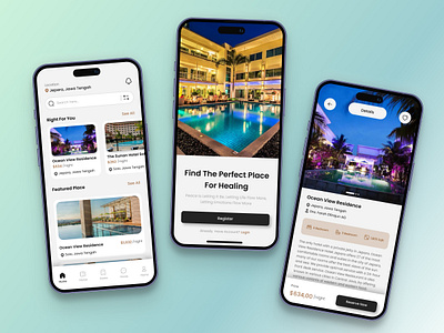 Booking Hotel Mobile App app booking design designer hotel mobile mobile app ui ui ux uiux user experience user interface