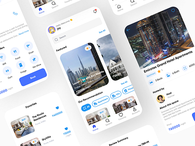 Real Estate Property Listing App app branding room booking ui