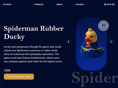 Spiderman Rubber Ducky landing design design figma illustration midjourney ui uxdesign