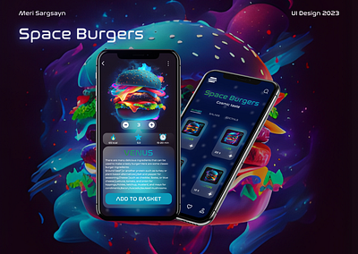Space Burgers mobile design animation design figma midjourney ui uidesign uxdesign