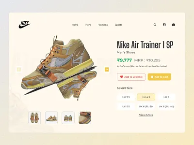 Nike E-Commerce Website UI Design appdesign booking design ecommerce mobileapp nike nikeapp nikeweb ui uidesign uiuxdesign ux webapp website webuiux