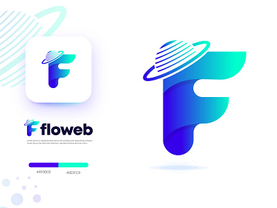 Floweb app logo design brand design brand identity branding design flat design graphic design illustration logo