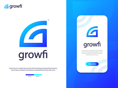 Growfi app logo design brand design brand identity branding design flat design graphic design illustration logo