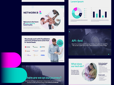 Network B branding design graphic design pitch deck