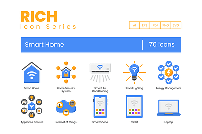 70 Smart Home Icons - Rich Series branding design graphic design icons illustration