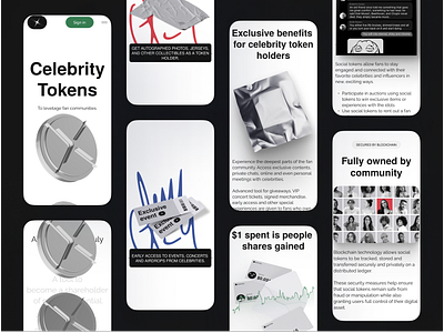 Celebrity tokens landing page celebrity coin design landingpage platform token ui webdesign