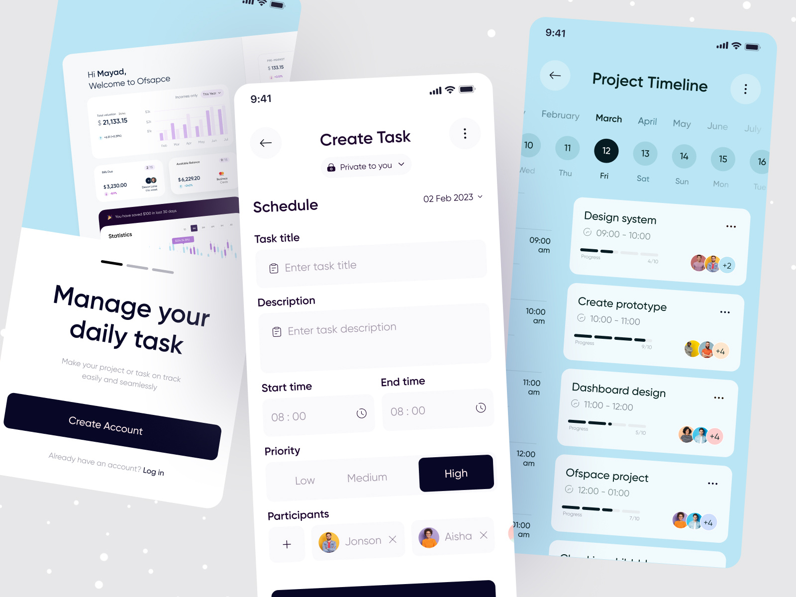 Project Management App UI by Ofspace UX/UI on Dribbble