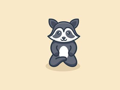 Cute Sitt Raccoon Logo Design animal app branding cute design graphic design illustration logo raccoon sitt typography ui ux vector