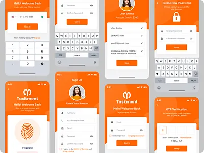 Login / Register Flow Mobile App colorful forgot password login login for moble login screen login signup page mobile app modern onboarding screen password profile register register screens settings sign in sign up ui ui design ui kit uxui