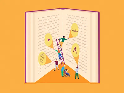 Reading universal design book education illustration information learning literature reading