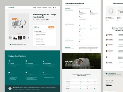 Kokoon - Product Details clean company corporate ecommerce landing page layout product details product page sales page typography ui ux website