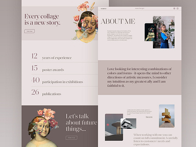 Mart's portfolio - About me collage collages drawing figma illustration ui user experience user interface ux website