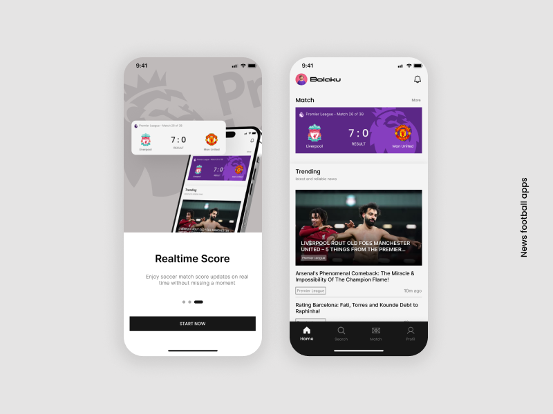 Football News Apps by ilham UI/UX on Dribbble