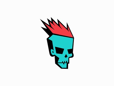 Punk Skull Logo branding cartoon character design emblem geometric icon identity illustration logo mark mascot music punk rock skeleton skull symbol urban vector