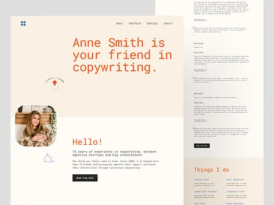 Copywriter Portfolio Landing Page advertising writer content writer copy copy editor copy specialist landing page marketing writer scriptwriter storyteller ui user interface website wordsmith writer