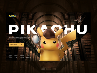 Pikachu anime concept design figma illustration photoshop typography ui ux