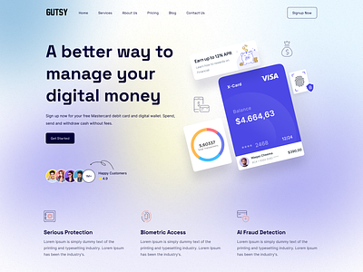 Fintech Website bank branding creative credit card design finance fintech minimal mobile money payment startup typography ui web website