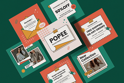 POPEE - Social Media Template advertising branding creative free download graphic design rebelab social media ui